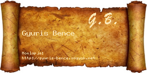 Gyuris Bence névjegykártya